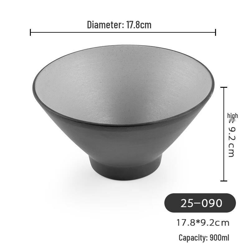 Japanese Style Black Frosted Melamine Noodle Bowl