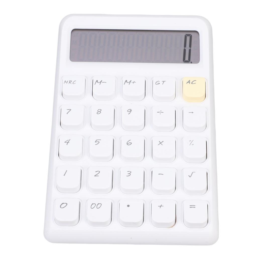 Solar Calculator 12 Digits Large Display Responsive Mechanical Buttons Cute Basic Standard Calculator for   Study