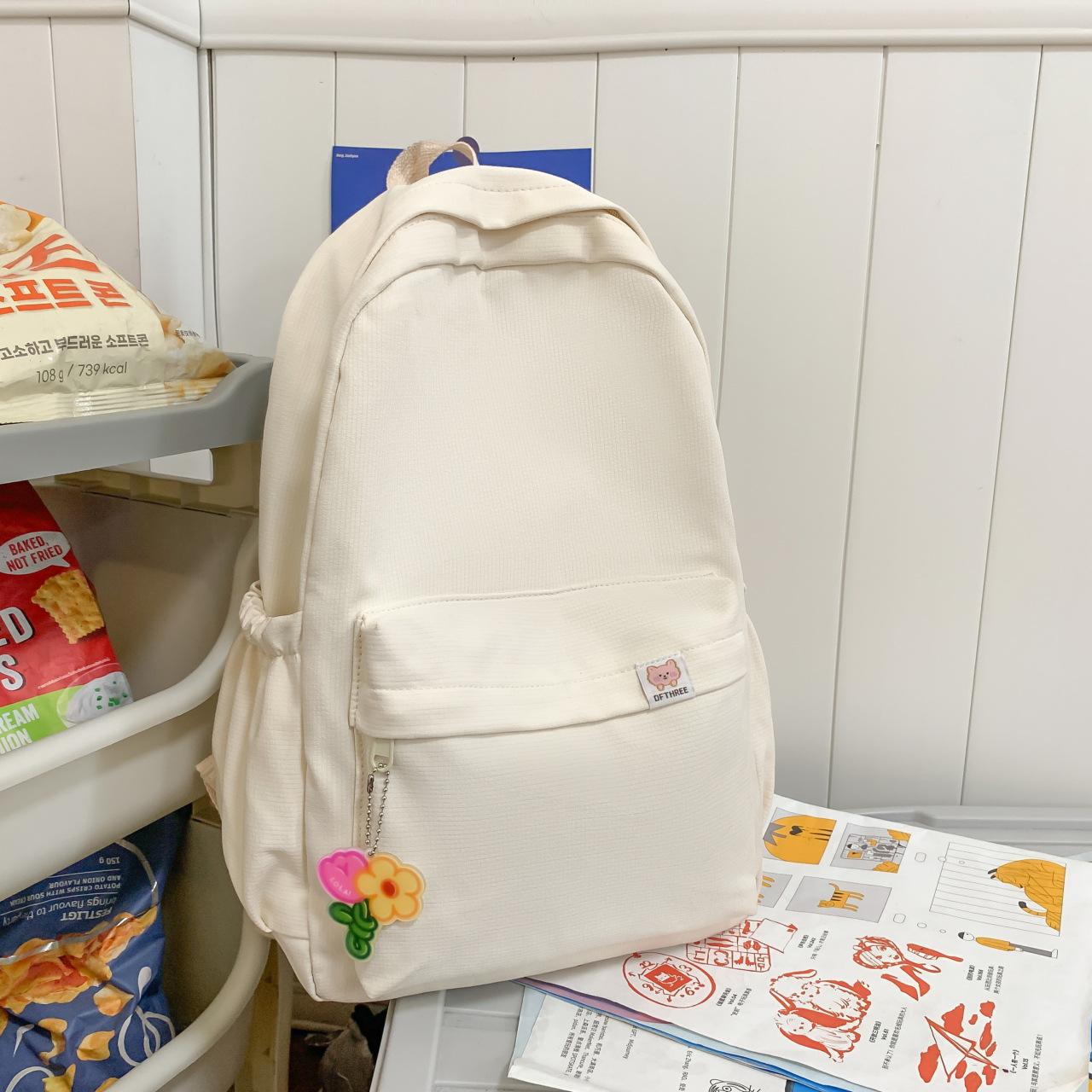 

Легкий и простой женский рюкзак для студентки, школьная сумка, студенческий стиль для средней школы, рюкзак большой емкости для путешествий, сумка для компьютера 30 * 15 * 43 (with pendant)