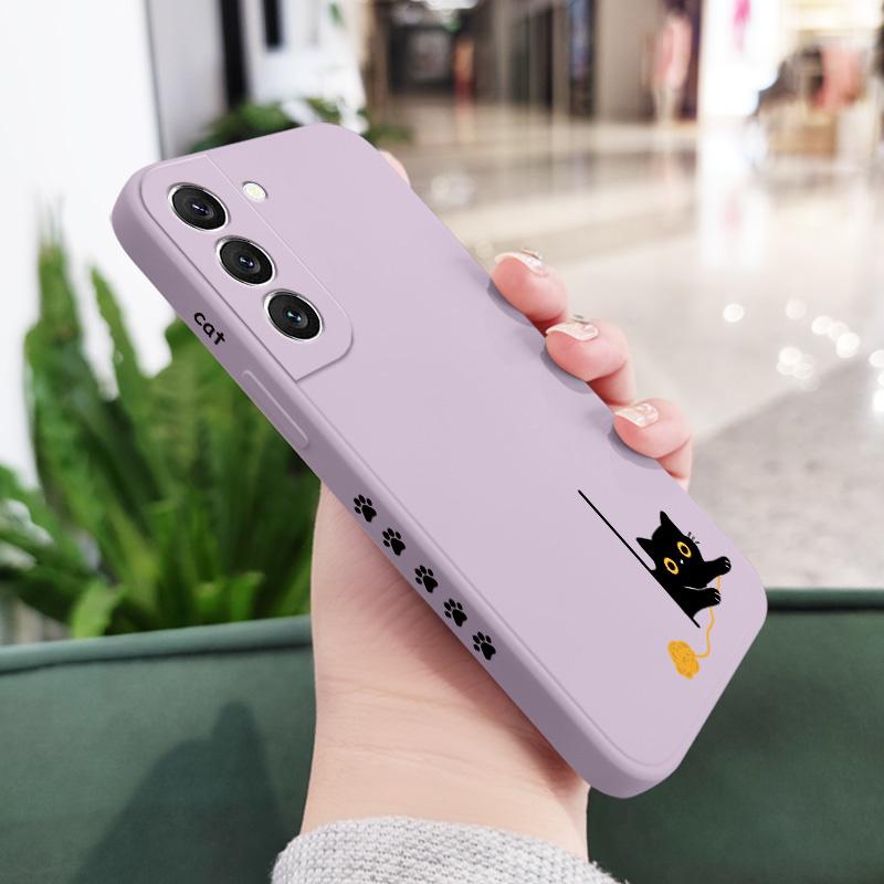 Panicked Cats  Phone Case For Samsung Galaxy A37 A57 Liquid Silicone Cover Samsung A37 светло-фиолетовый