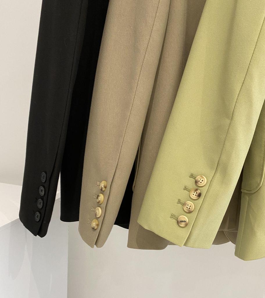 Classic Slim H-Shape Avocado Green Blazer