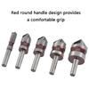 5pcs Chamfering Tool Set with 5% Cobalt Content and Round Shank 5 Flute Design Countersink Drill Bit for Wood Plastic