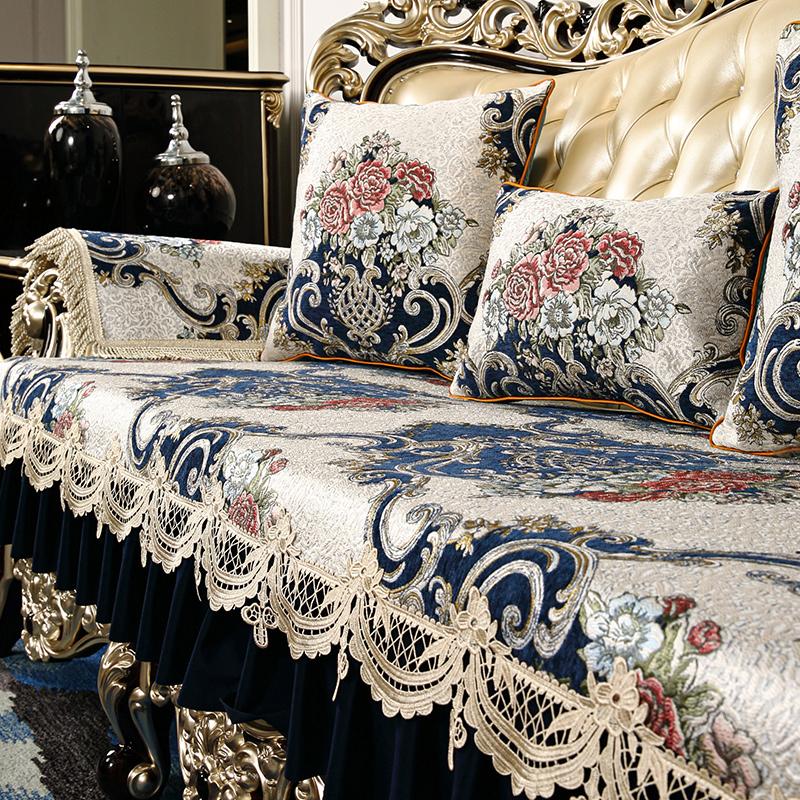 European Jacquard Sofa Covers Luxury Chenille Anti-slip Couch Cushion Living Room Sofa Protective Cover Sofa Towel Home Decor