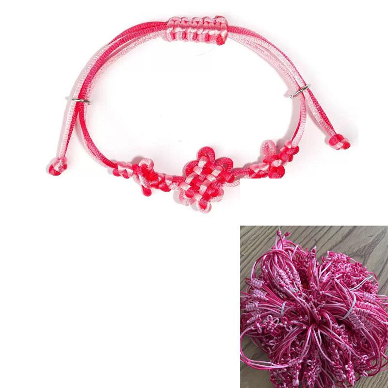 **Colorful Jade Thread Chinese Knot Bracelet - Blue/Purple**