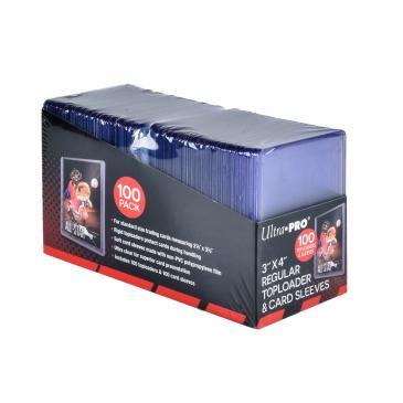 Set of 100 Regular Toploaders and 100 Ultra Pro Soft Sleeves