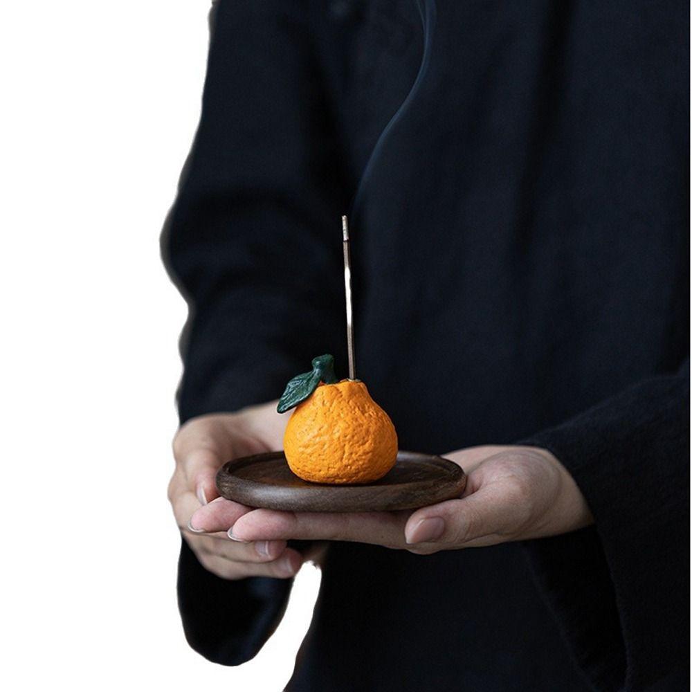 Practical Ugly Orange Incense Holder Good Luck Ceramic Incense Stick Holder  Indoor
