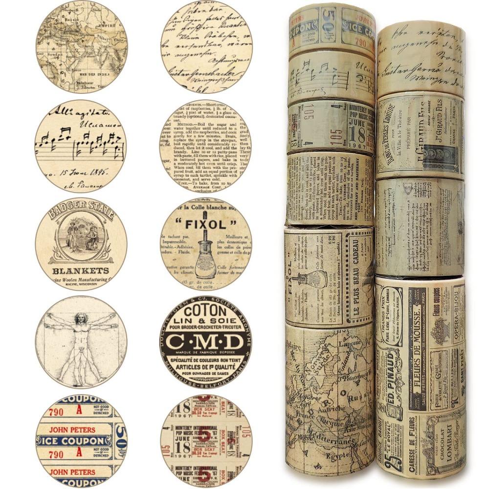 

Brown Washi Tapes Red Decorative Tapes Scrapbooking Supplies Vintage Tapes for DIY