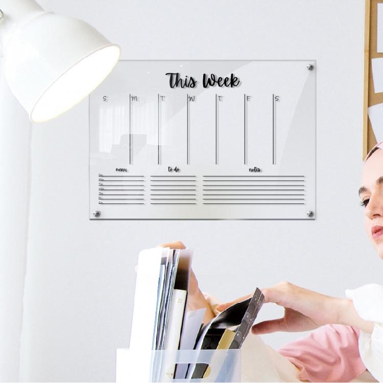 Acrylic Dry Erase Calendar Board To Do List Whiteboard for Wall Decorative