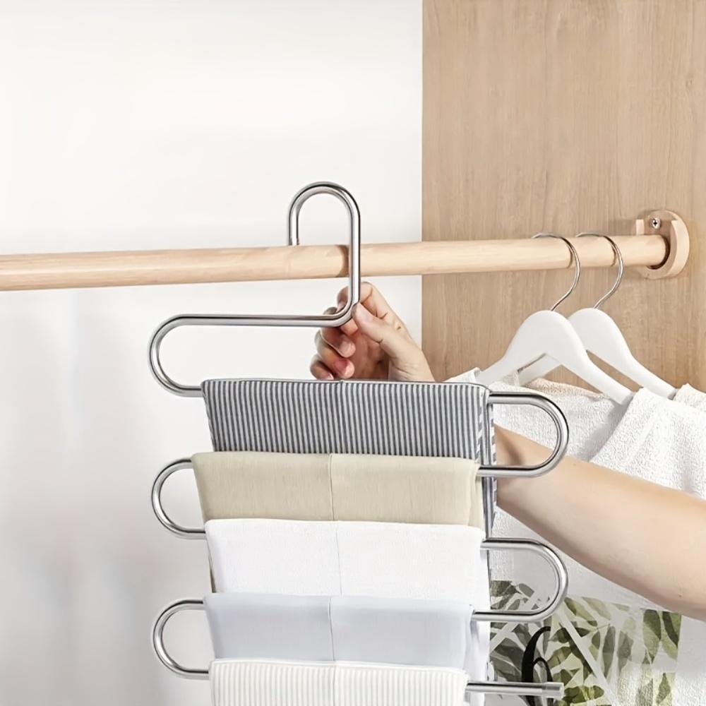 Durable Metal Space-Saving Multi-Layer Pants Hanger Ideal for Suits, Jackets & Tops, - Perfect Closet Organizer, Drying Rack