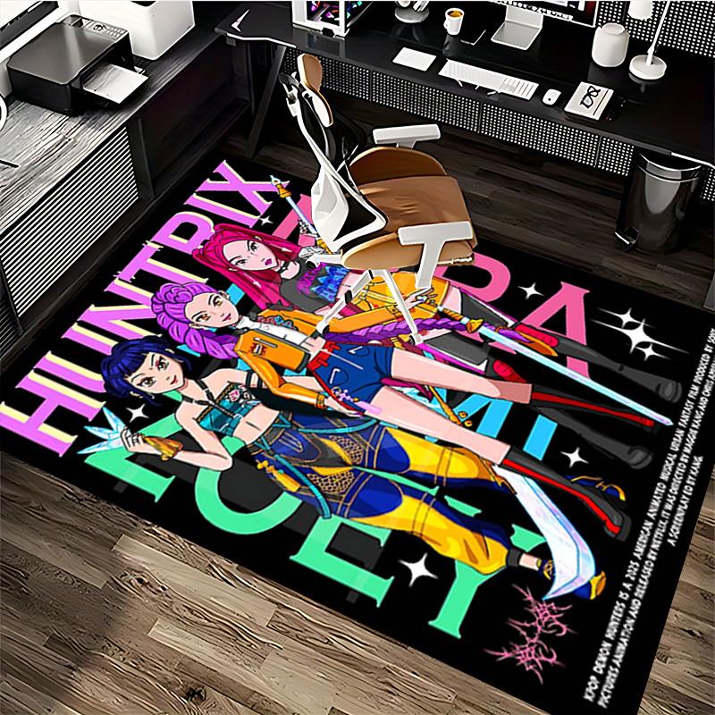 1pc Huntix Noxura Anime Chair Mat - Kpop Demon Hunters Office Decor, Non-Slip Carpet for Desk, Seasonal Gift, Suitable for Home and Office Use.O006