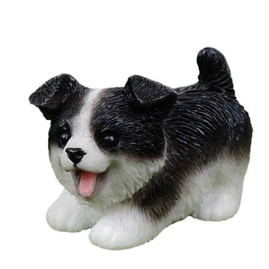Tiny Dog Figurine Little Pet Resin Ornament Miniature Animal Figures for Micro Fairy Garden Landscape DIY Crafts Aquarium Plant Pot Decor