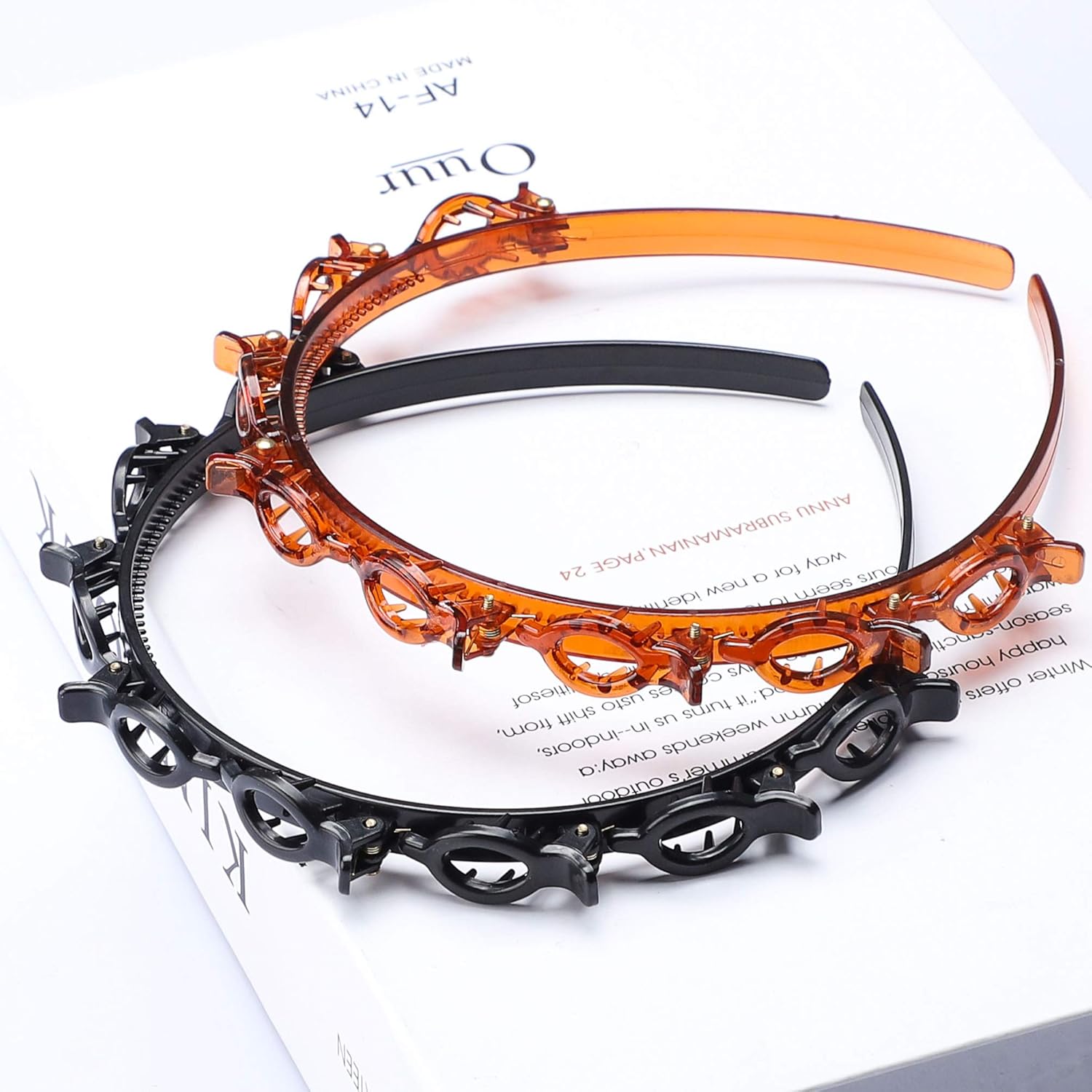 

2 Pcs Bangs Hairstyle Hairpin Headband, Professional Weave Bangs Clip, Toothed Headband Braid Tool, Women Girls Fashion Hair Accessories 2SET
