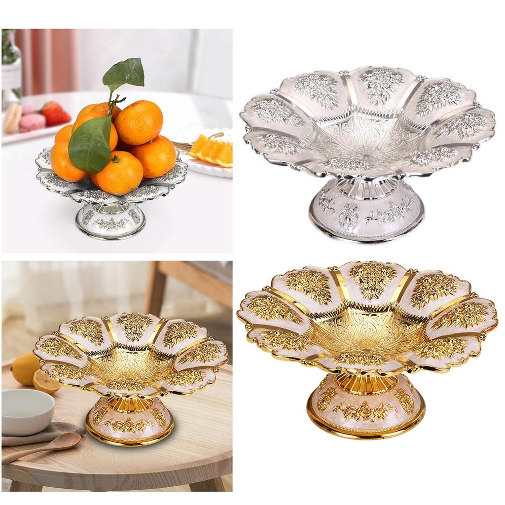 Gorgeous Fruit Tray Reusable Metal European Style Alloy Dip Bowls Snack Dish Pastry Plate for Chocolate Club Candy Cookies Fruit