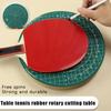 Bordtennis Gummi Roterende Skæremåtte Sæt DIY Skæreværktøj Med Skærekniv Ping Pong Ketsjer Klæbe Tilbehør Holdbart