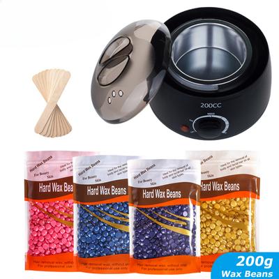 200ml Wax Melting Machine with Waxing Beans Fast Wax Heater Kit For Hair Removal Depilation Paraffin Warmer Waxing Dipping Pot