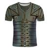 T-shirt Sportiva da Uomo a Maniche Corte Traspirante ad Asciugatura Rapida con Stampa 3D Medievale di Armatura da Cavaliere, Abbigliamento Trendy Street Casual Cosplay