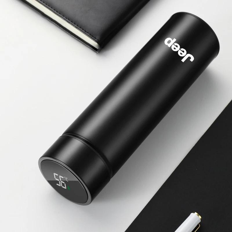 

For Jeep 304 Stainless Steel Thermal Mug Car Smart Thermos Water Bottle For Jeep Renegade Wagoneer Avenger Recon Wrangler JK