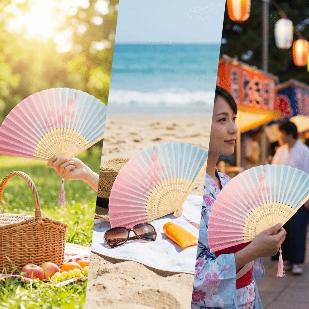 Portable Colorful Hand Folding Fan Traditional Wooden Handle Chinese Style Fan with Tassel Vintage Dance Fan Wedding Party