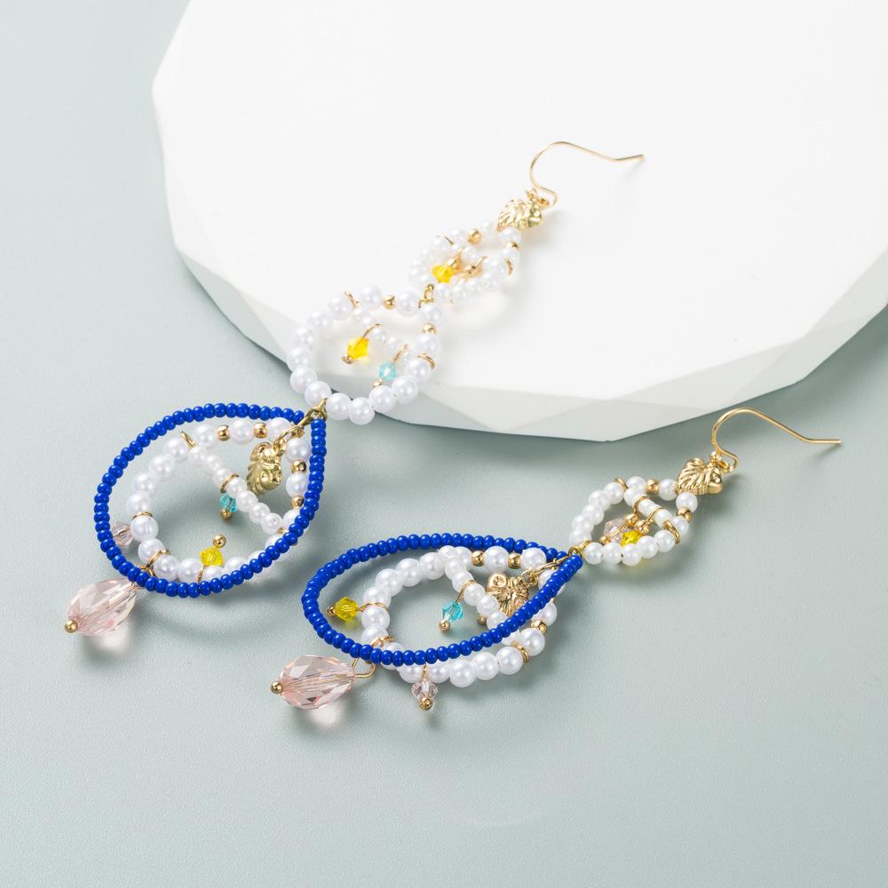 Women's Drop Earrings Alloy Rice Beads Geometric Long High Quality Vintage Earrings