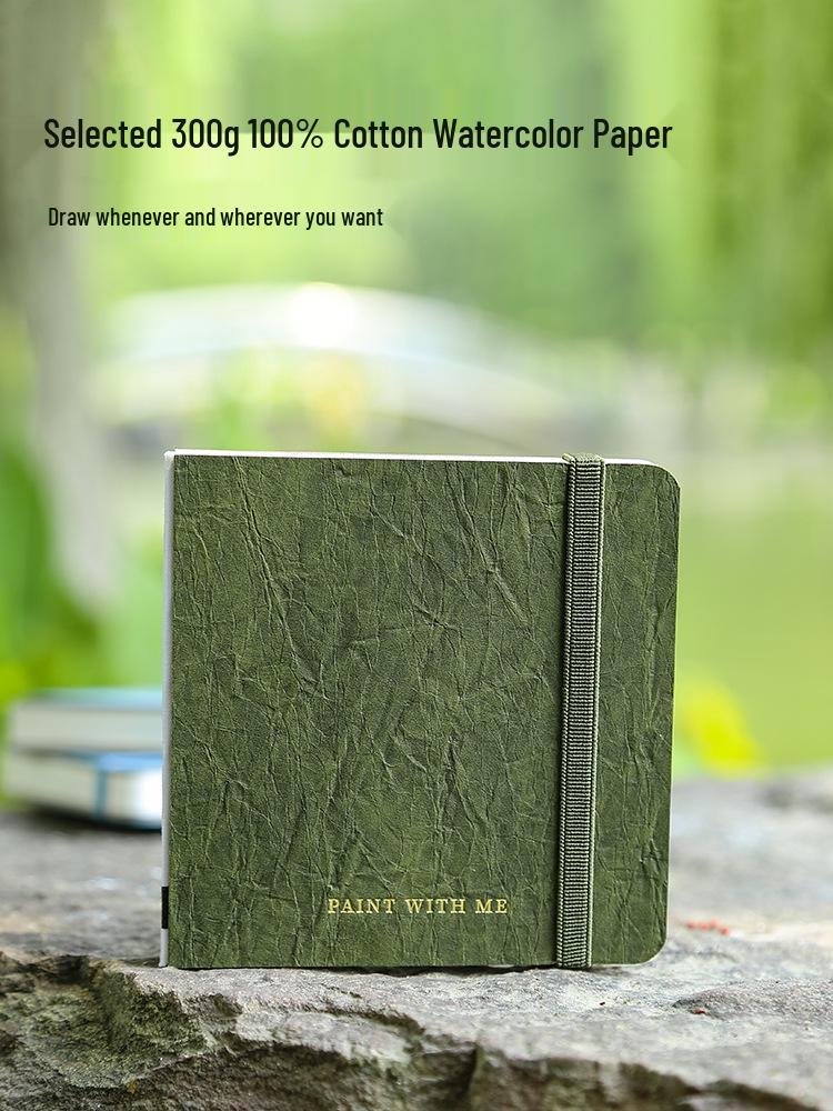 Cai Mo 300g Cotton Watercolor Sketchbook - Fine Grain, Thick, Blank Paper for Acrylics and Markers