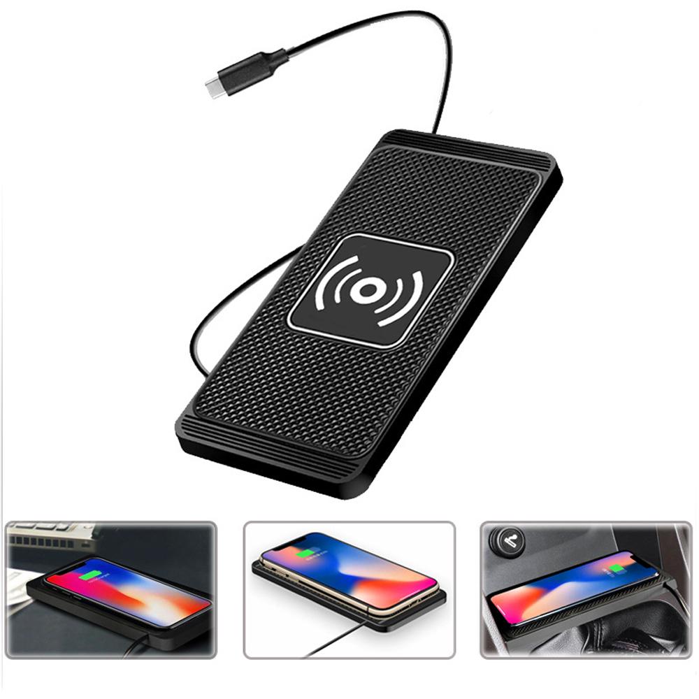 15W Wireless Charger Car Non-Slip Silicone Pad For iPhone 11 12 13 14 Pro Max Samsung Phone USB Type C Fast Charging Mat Stand