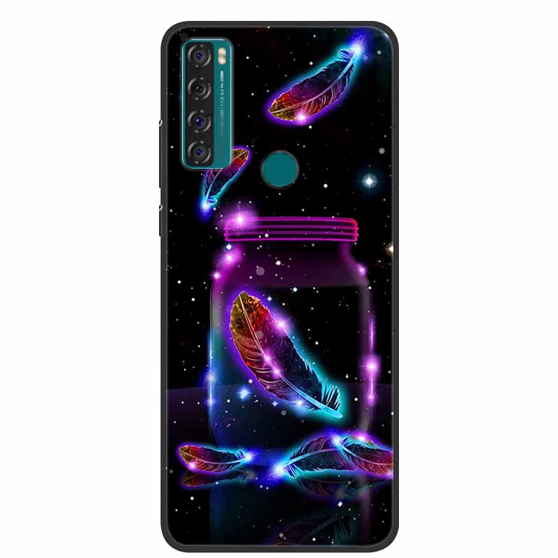 For TCL 20 SE Case Luxury Silicone TPU Soft Cover Phone Case For TCL 20 SE T671H Cartoon Funda Colourful Capa Shockproof Coque