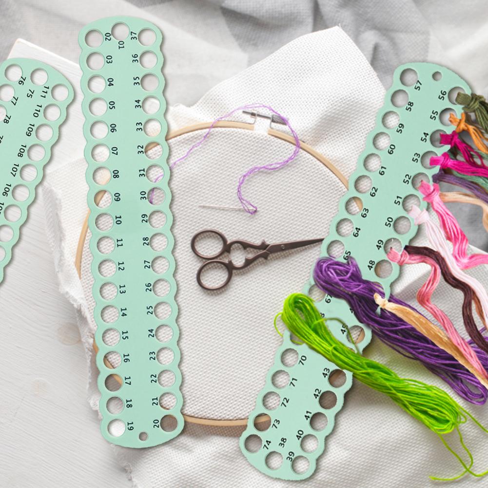 3pcs Embroidery Floss Organizer PC 37-Hole Cross Stitch Row Line Board Cross Stitch Thread Holder for Sewing Needlework Knitting