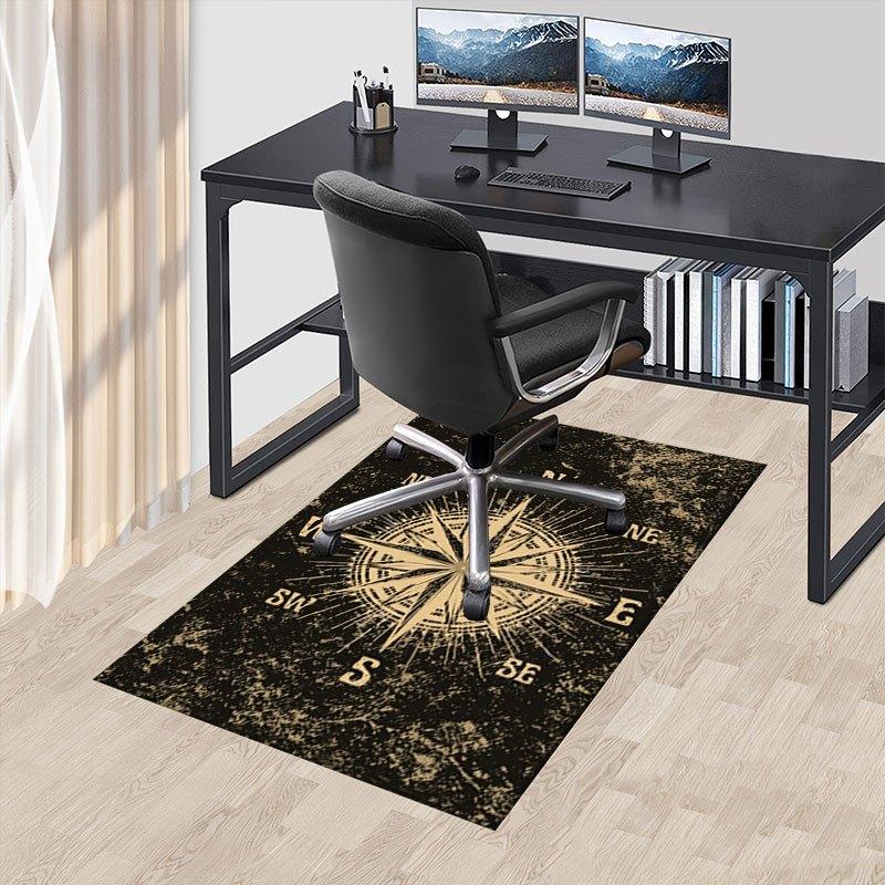 Vintage Compass Rose Wall Art Print PosterOffice Mat Home Decor Office Desk Chair Rugs Chair Carpet for Office Chair Mat Gift For Halloween