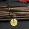 Vietnamesischer Sandgold Buddha Anhänger: Vergoldetes Maitreya Flammen Design