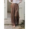 Women's Tencel Linen Retro High-Waist Wide-Leg Pants