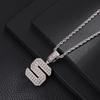 Hip Hop Letter Pendant Zircon Necklace Popular Instagram Personalized Accessory Niche Design Men's and Women's Pendant Necklace