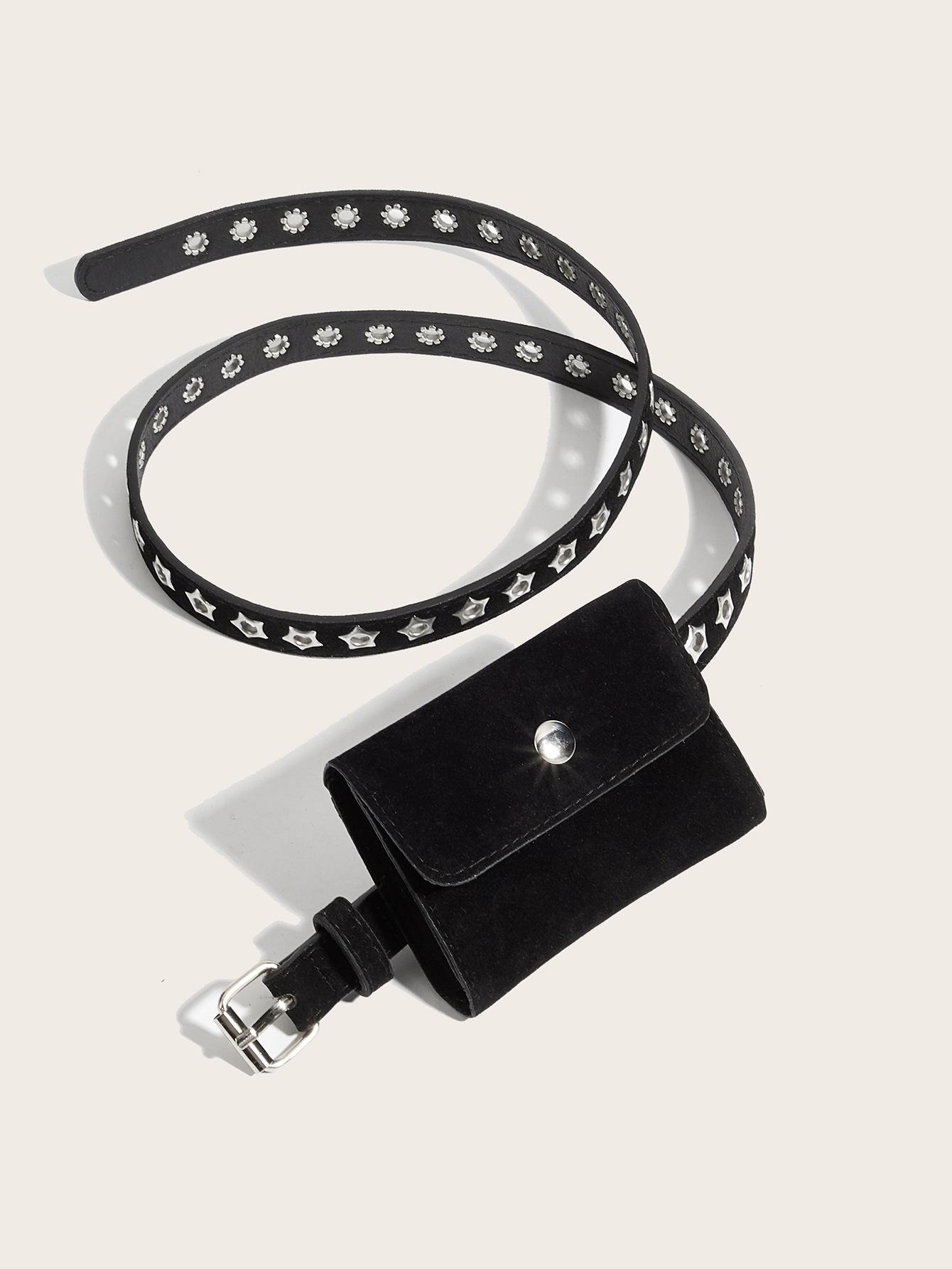

Women s Vintage Waist Bag, A Versatile Waist Bag That Can Hold A Phone and Keys, Featuring A Slim Decorative Strap чорний