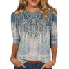 Damen 3/4-Ärmel Shirts Grafik-T-Shirts Shirts Lässige Basic-Tops Pullover