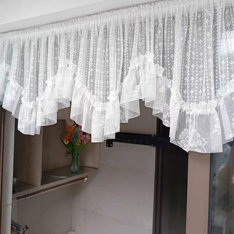 European Style Double Lace Lace Half Curtain Curtain Head Suitable for Balcony Bay Windows Windows Cabinets Daily Decoration