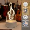 3D night light in the shape of musical notes, festive atmosphere bedroom decoration light, USB power supply, gift table light.