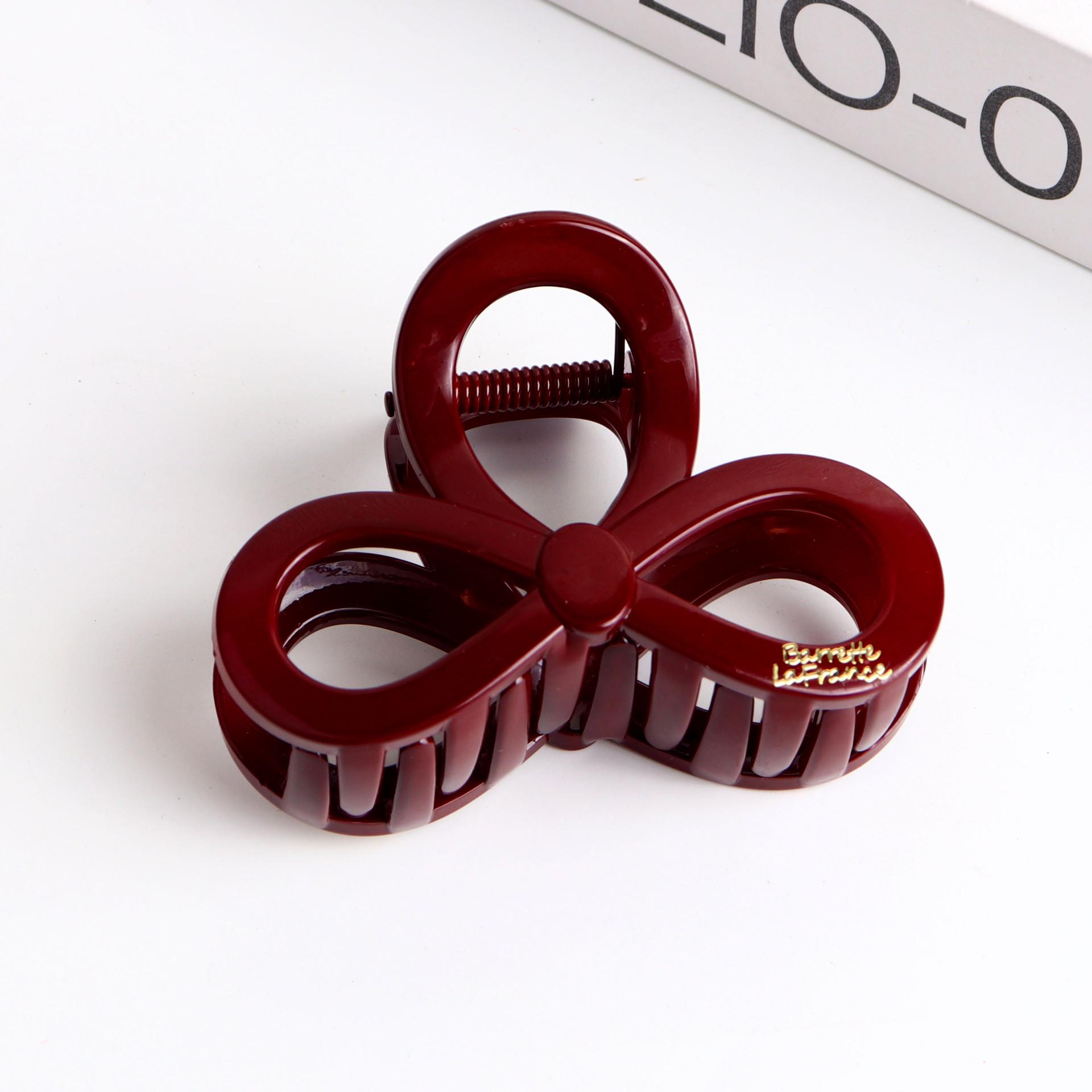 Ancola 2024 Large Red Gold Label Cross Claw Hair Clip for Bun - High-End Shark Clip