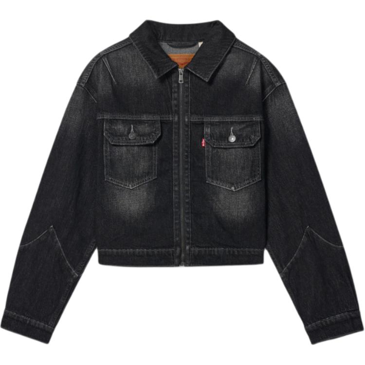

Levis Повседневная Удобная Простая Универсальная Джинсовая Куртка на Молнии с Длинным Рукавом Женские куртки 0052J-0001 S