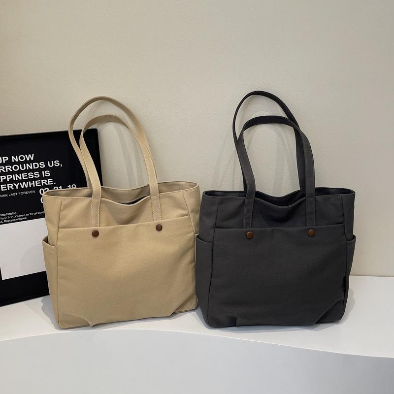 Fashion tote bag women's spring new trend casual canvas underarm bag texture shoulder bag