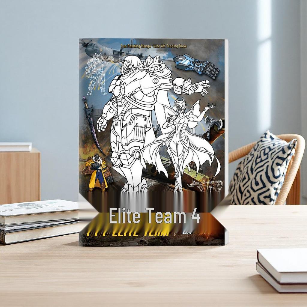 Elite Team Mecha Art Album: Children's Pen Control & Cartoon Warriors Tracing Book