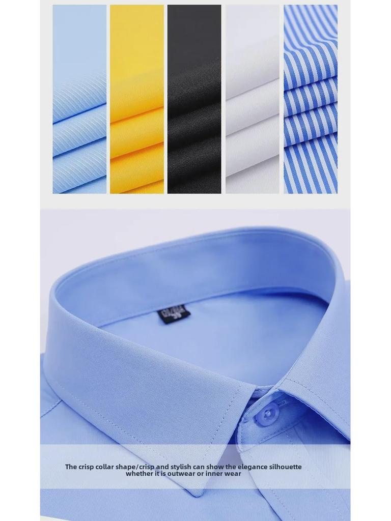 Men's Blue & White Striped Long-Sleeve Shirt - Spring/Summer Professional & Trendy Business Casual Wear