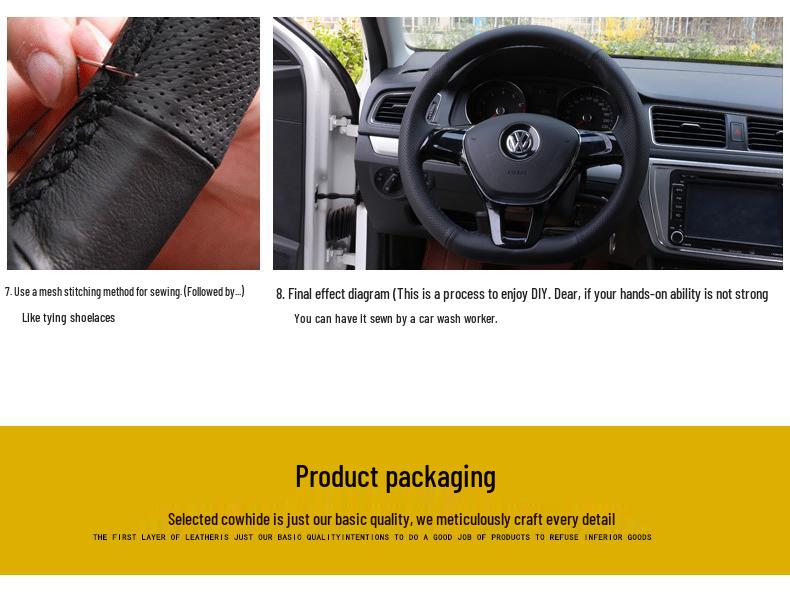 Pokrowiec na kierownicę Volvo S80L Prawdziwa skóra Zamsz Ręcznie szyty Pełne pokrycie dla modelu 2009