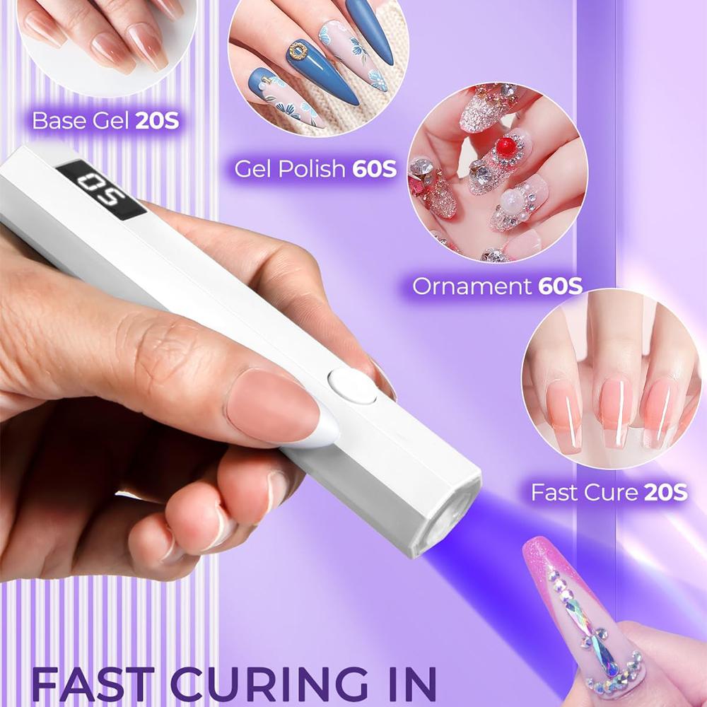 Portable Nail Lamp Handheld Mini Timing Display Family Quick Dry Flashlight Pen Chargeable Nail Dryer Machine Uv Led Nail Lamp