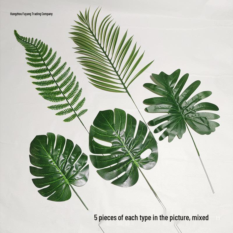 Konstgjorda Monstera- och Arecapalmblad för Bröllops- och Skogstema-Dekorationer
