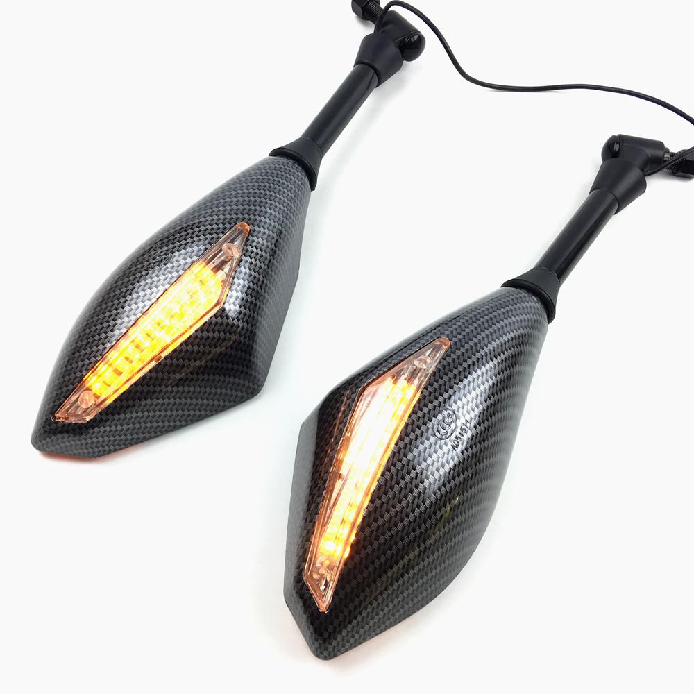 1 set LED Blinkers Sidobackspeglar Blinkersindikator Backspegel Motorcykel För Honda Suzuki Kawasaki Ducati Yamaha