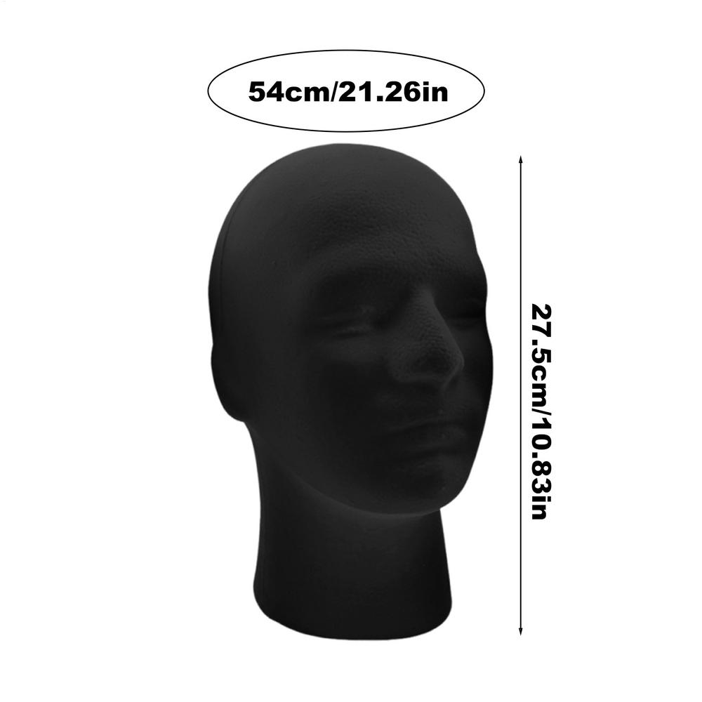 Manekinhuvud Skum Svart Sammet Mannekäng Manikin Huvud Perukdisplay Kosmetologi Skönhetsdisplay Modell för Smycken Hår