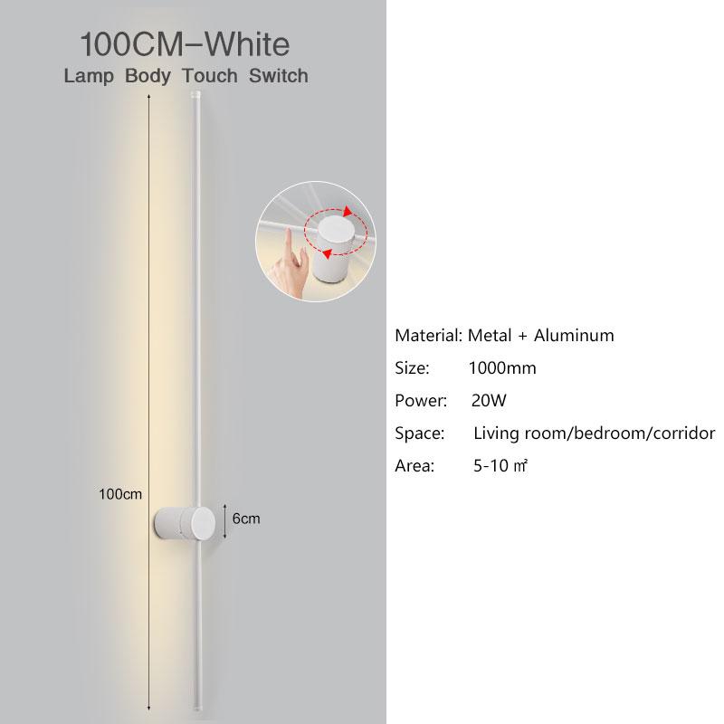 Indoor Touch Switch Dimmable LED Wall Lights for Living Room Bedroom 360° Rotatable Dimming Wall Lamps Wall Sconce Black White