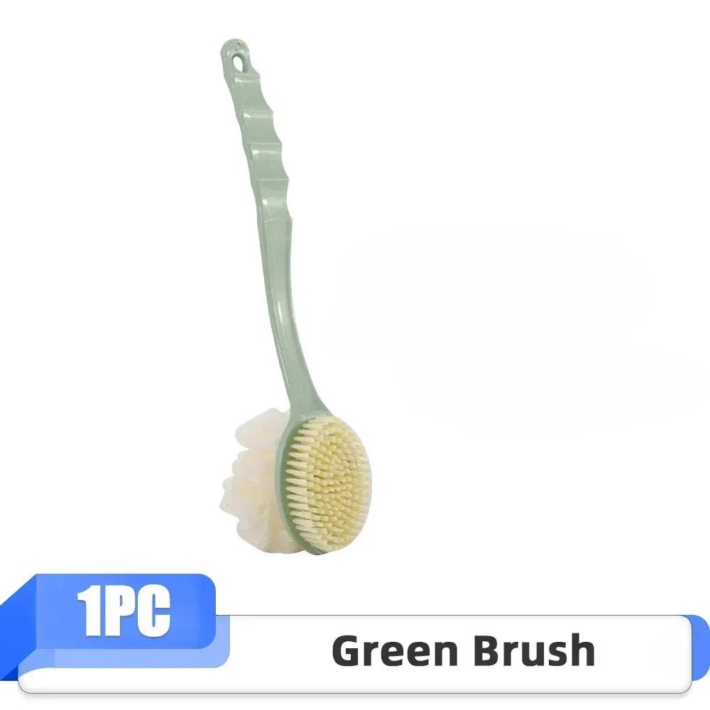 Bathroom Body/back Brush, Soft Hair Double-sided Massage Bath Brush, Clay Floor Scrubber,2-in-1 Long Handle Bath Brush with Hook