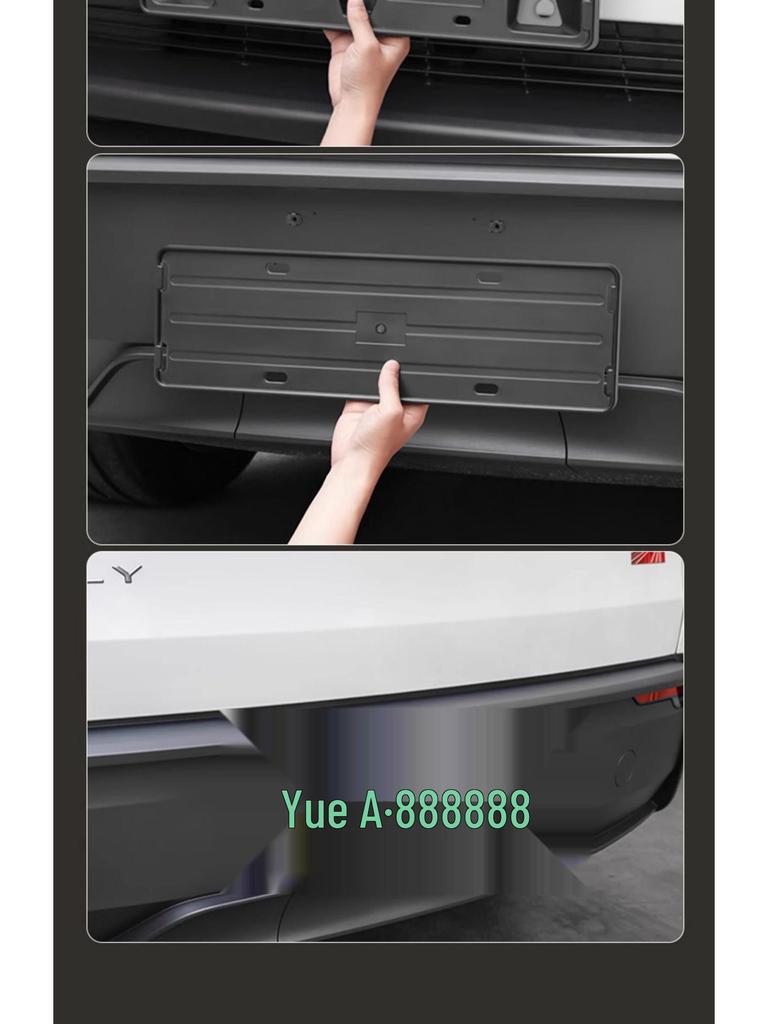 Tesla Model Y/3 Nummerplåtshållare - Blå Flytande Bas för Ram Skydd