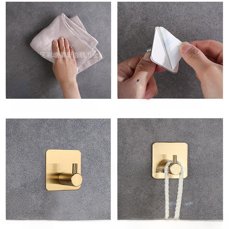 Punch-Free Strong Adhesive 304 Stainless Steel Wall Hook