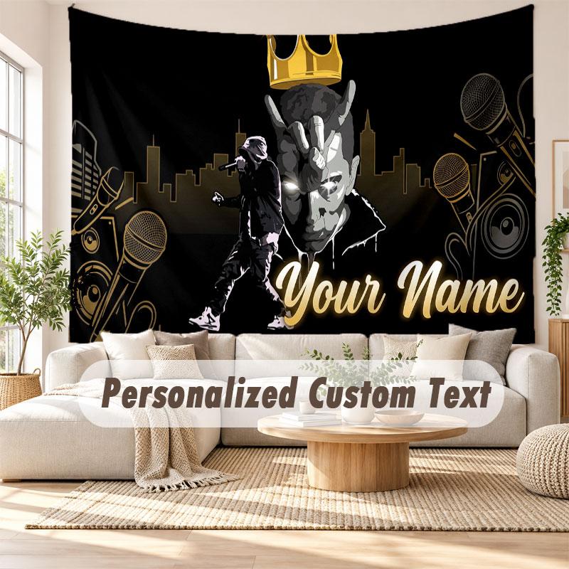 Custom Name Wall Hanging Tapestry,Eminem Decorative Backdrop Tapestry For Dorm Home